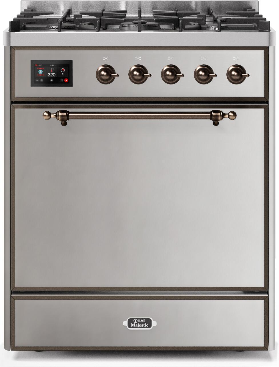 Natural Gas In Stainless Steel W/ Bronze Trim