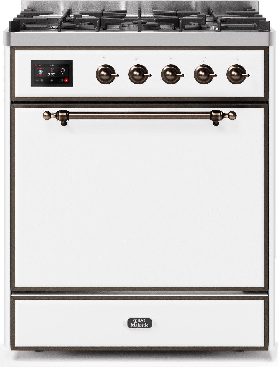 Ilve UM30DQNE3WHB Natural Gas In White W/ Bronze Trim
