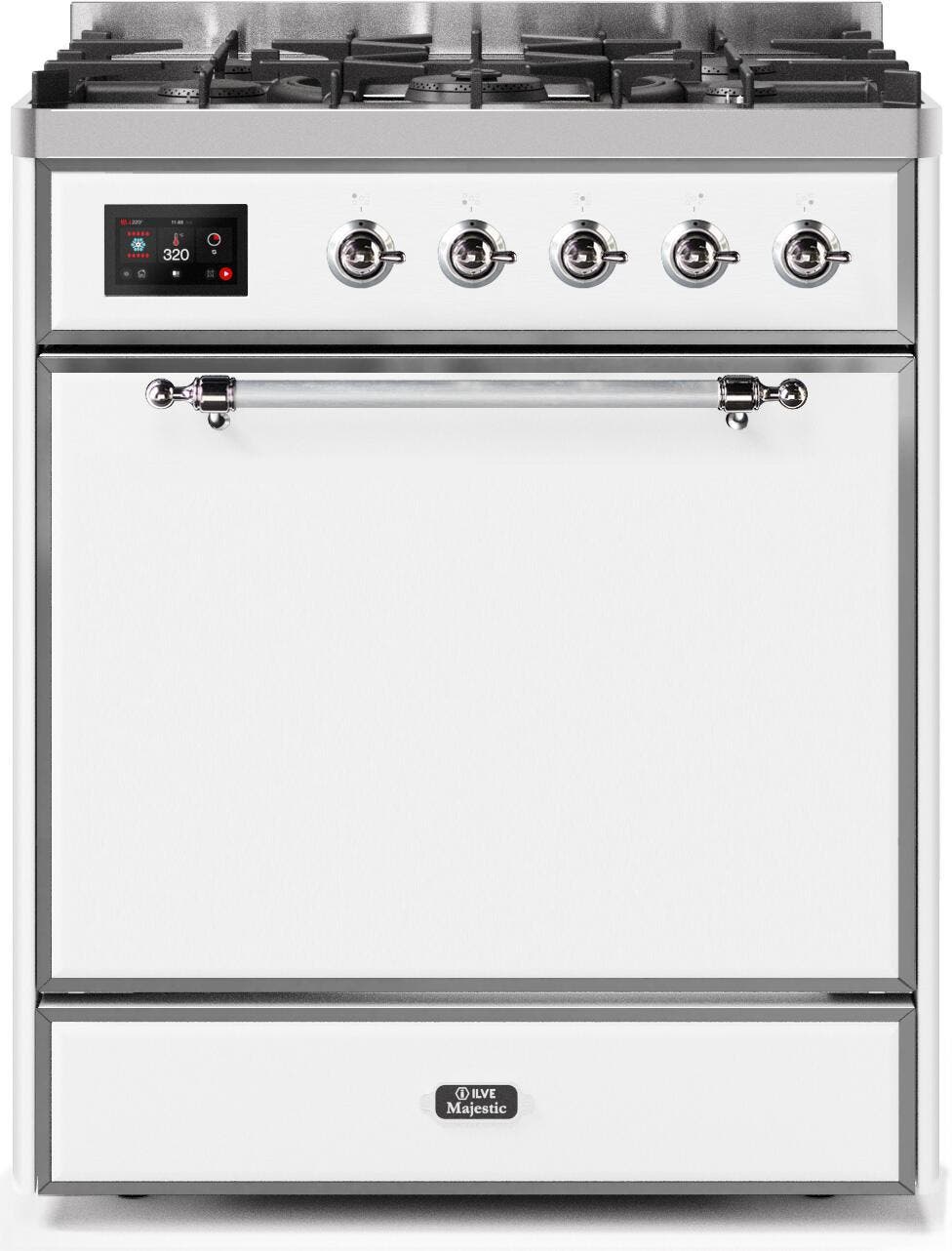 Ilve UM30DQNE3WHC Natural Gas In White W/ Chrome Trim