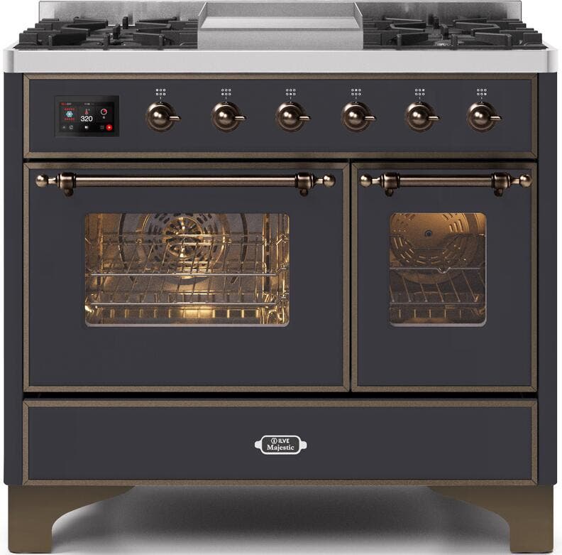 Ilve UMD10FDNS3MGB Natural Gas In Matte Graphite W/ Bronze Trim