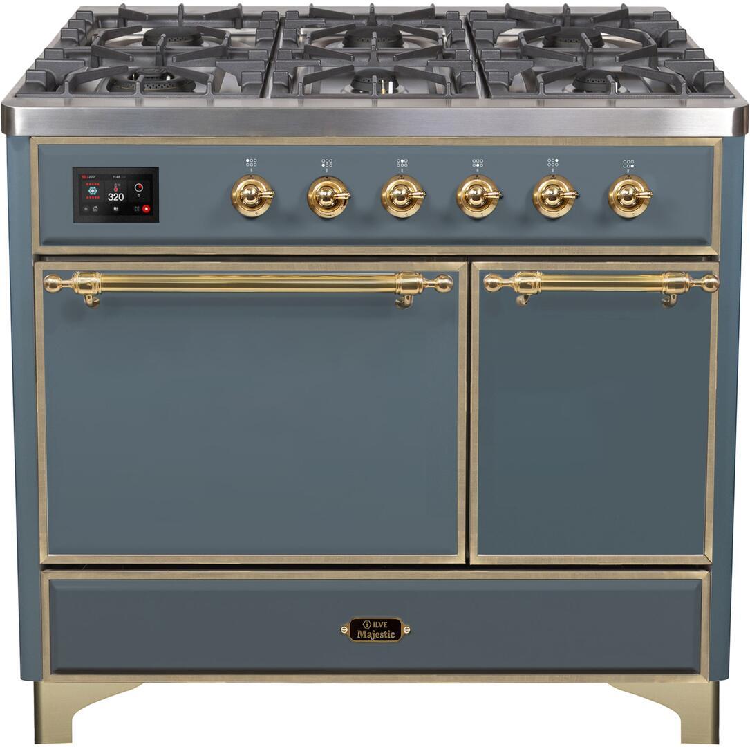 Natural Gas In Blue Grey W/ Brass Trim