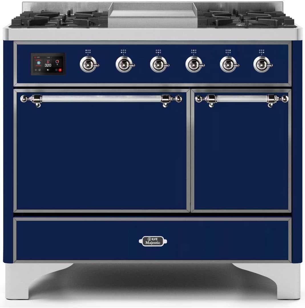 Ilve UMD10FDQNS3MBCLP Liquid Propane In Midnight Blue W/ Chrome Trim