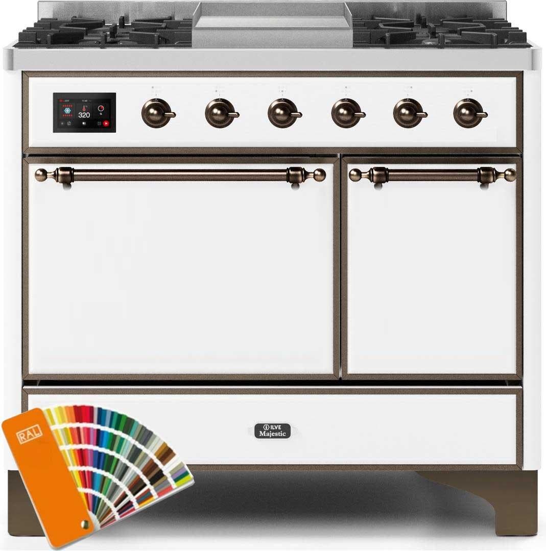 Ilve UMD10FDQNS3RALB Natural Gas In Custom Ral Color W/ Bronze Trim
