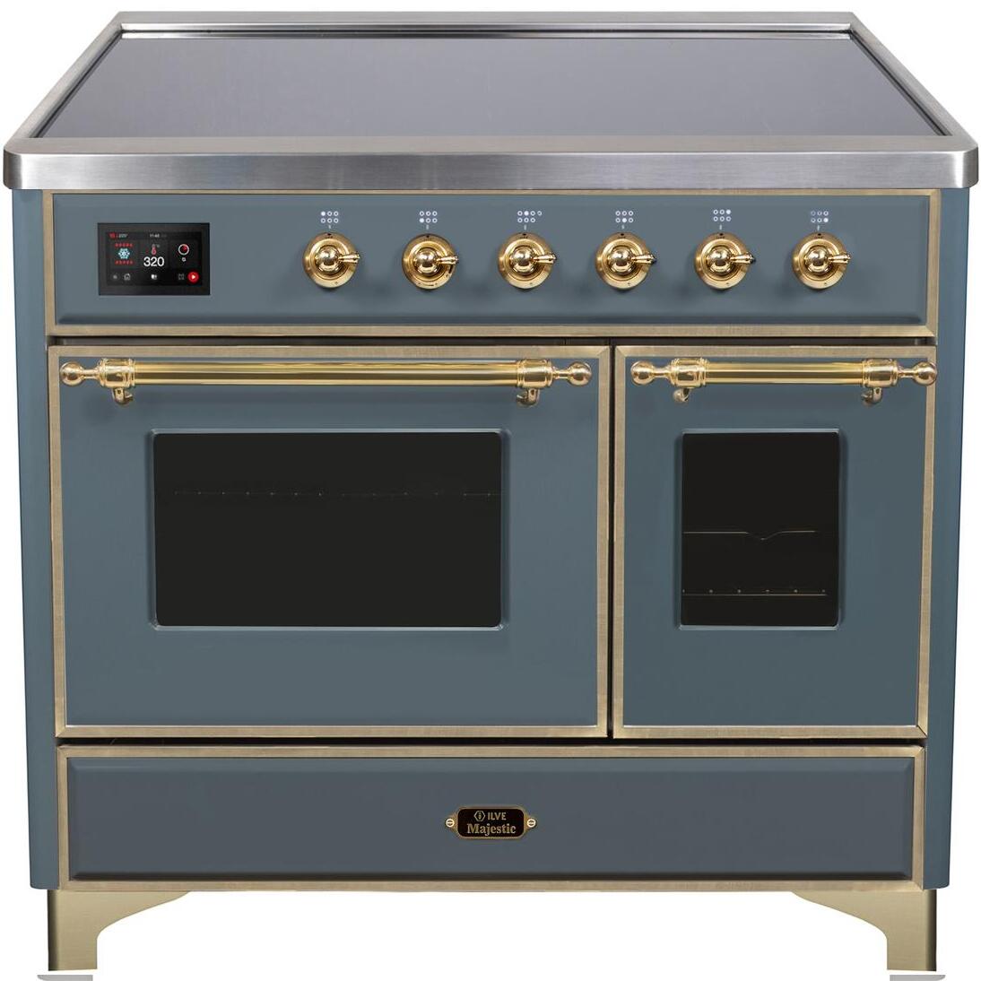 Blue Grey W/ Brass Trim