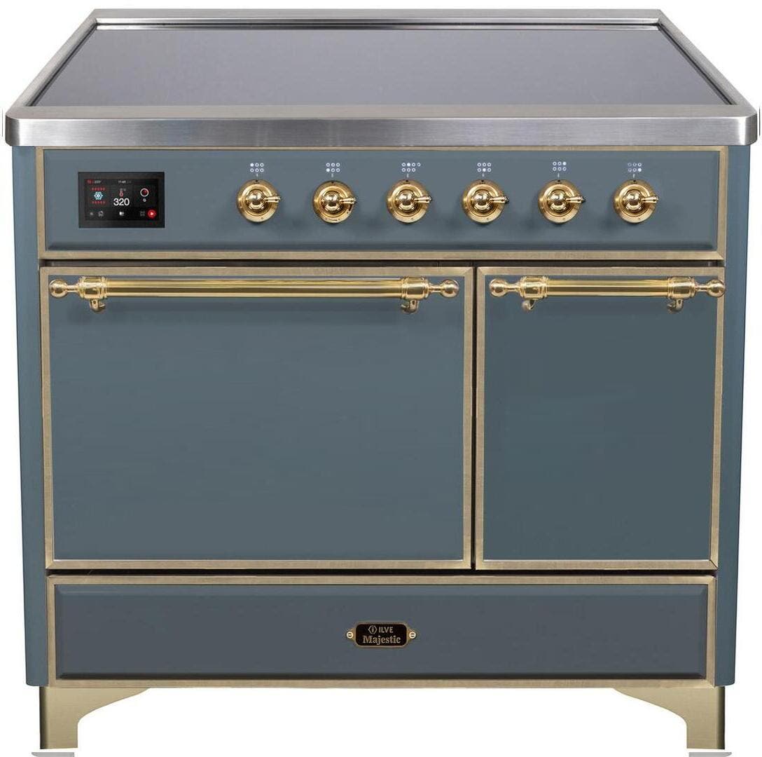 Blue Grey W/ Brass Trim