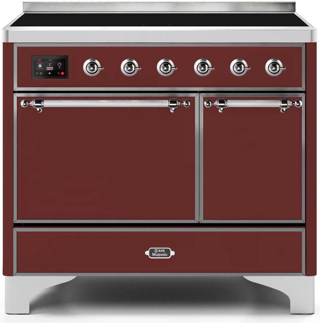 Ilve UMDI10QNS3BUC Burgundy W/ Chrome Trim