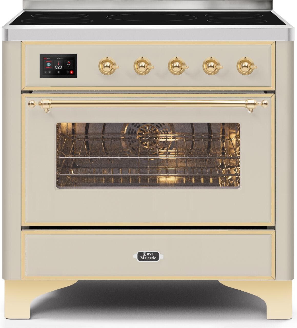 Ilve UMI09NS3AWG Antique White W/ Brass Trim