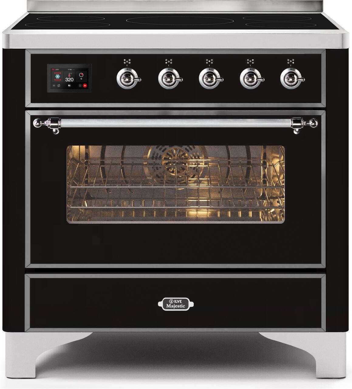 Ilve UMI09NS3BKC Glossy Black W/ Chrome Trim