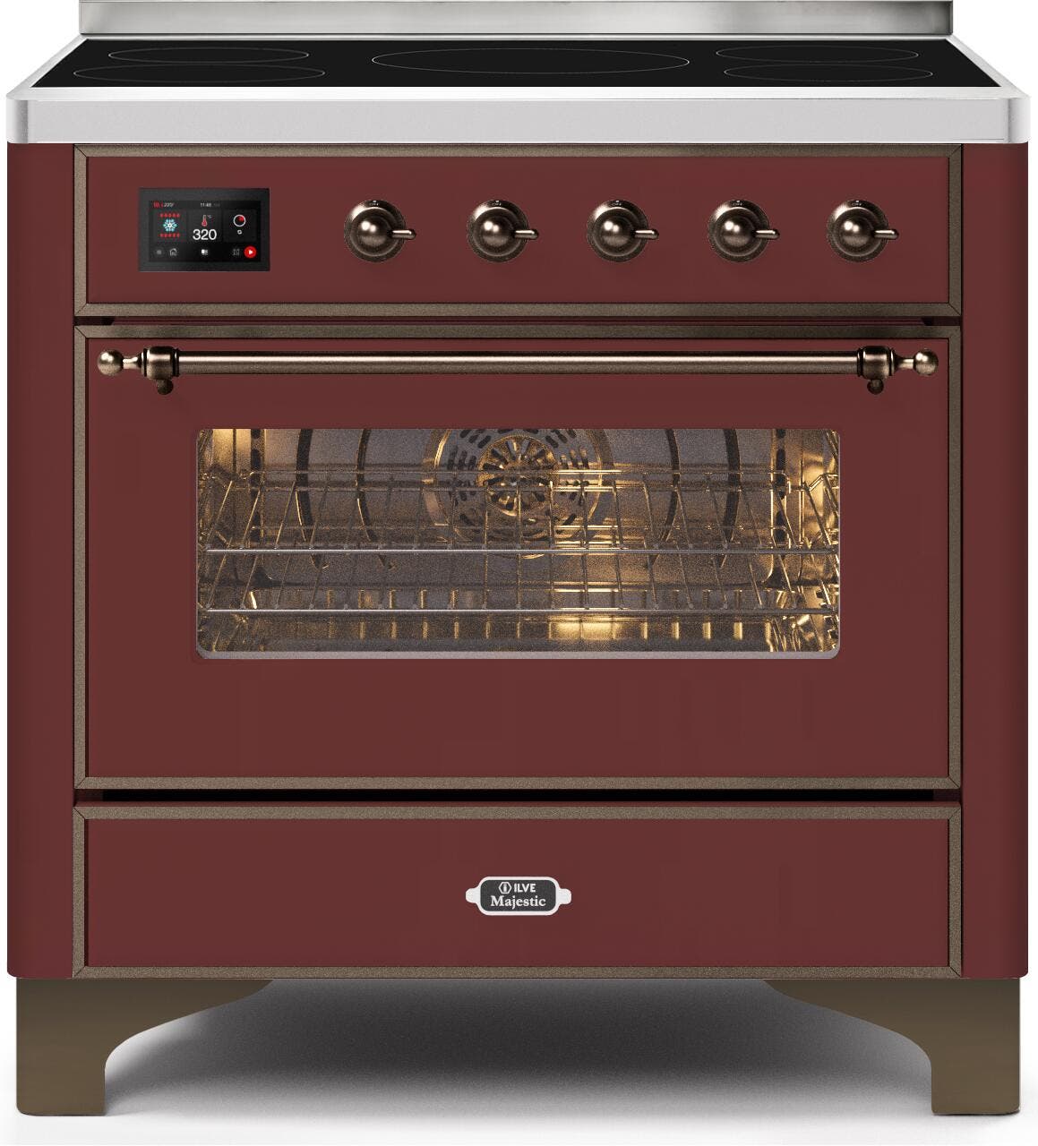 Ilve UMI09NS3BUB Burgundy W/ Bronze Trim