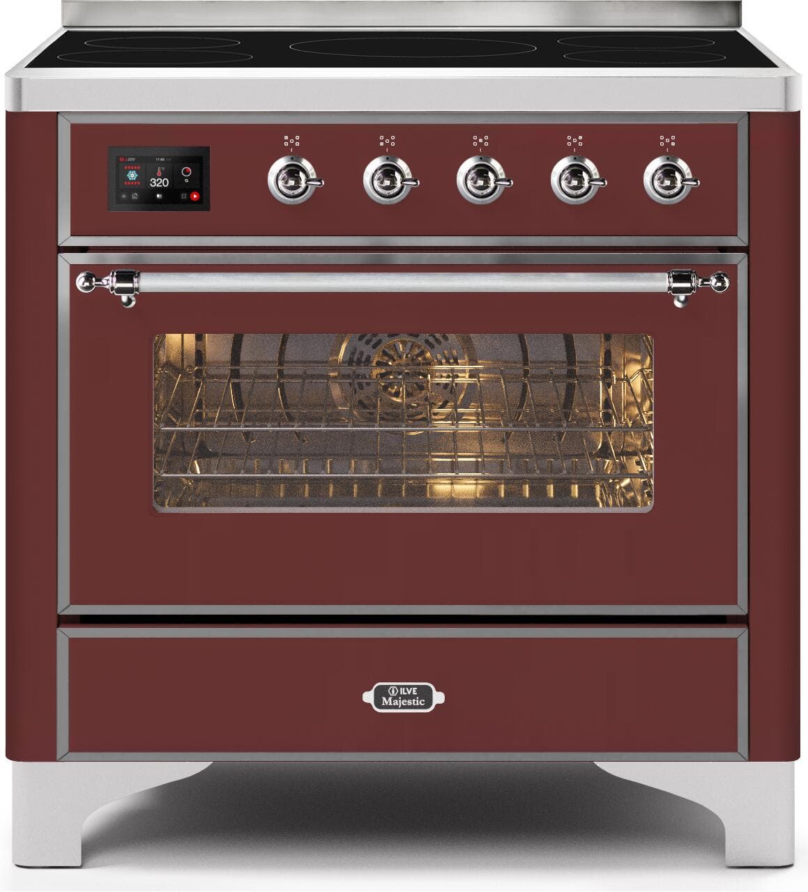 Ilve UMI09NS3BUC Burgundy W/ Chrome Trim