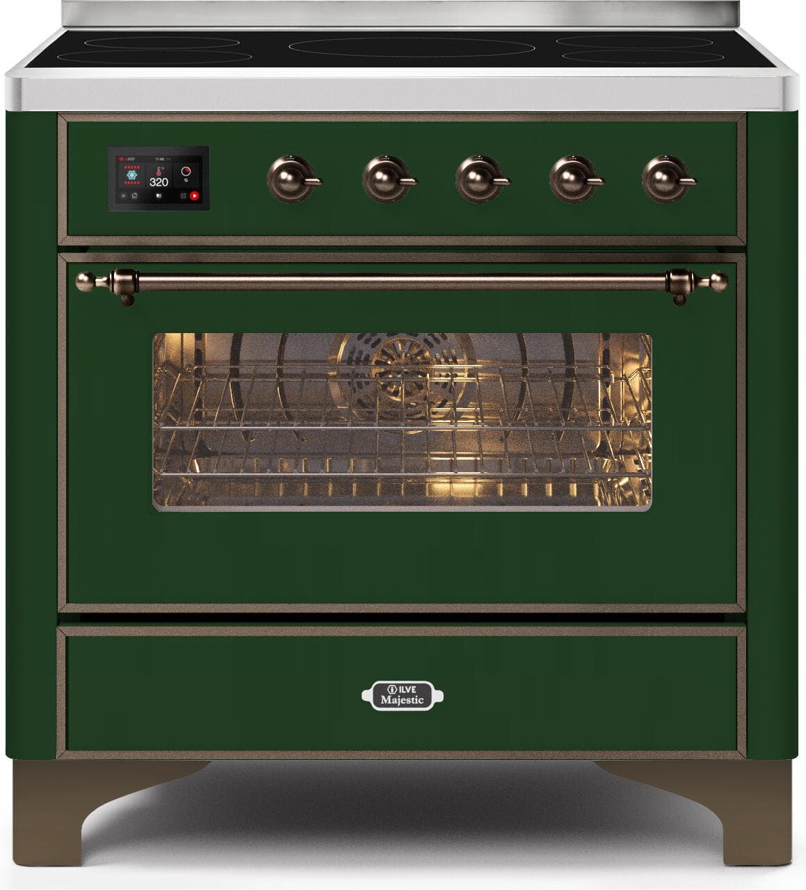 Ilve UMI09NS3EGB Emerald Green W/ Bronze Trim