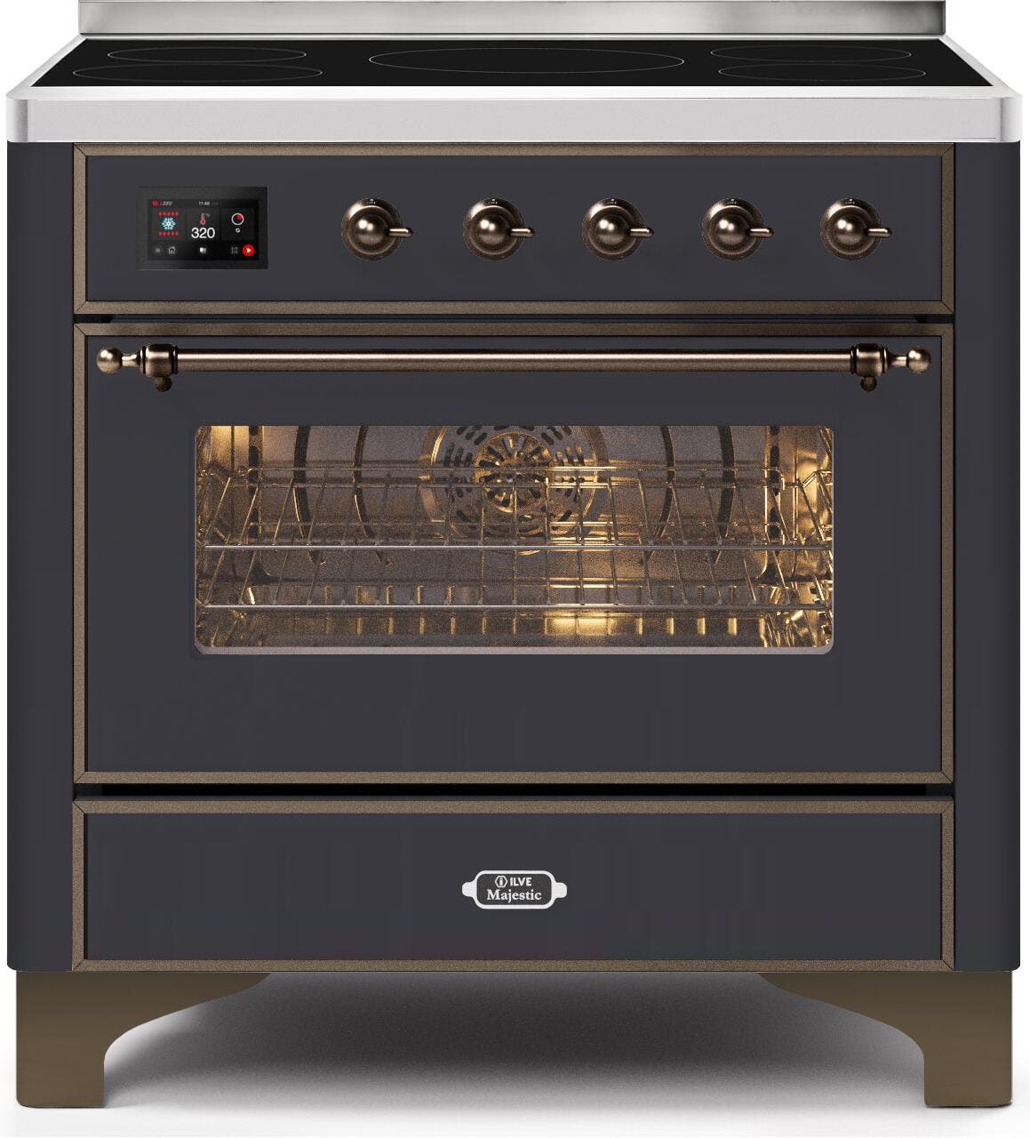Ilve UMI09NS3MGB Matte Graphite W/ Bronze Trim