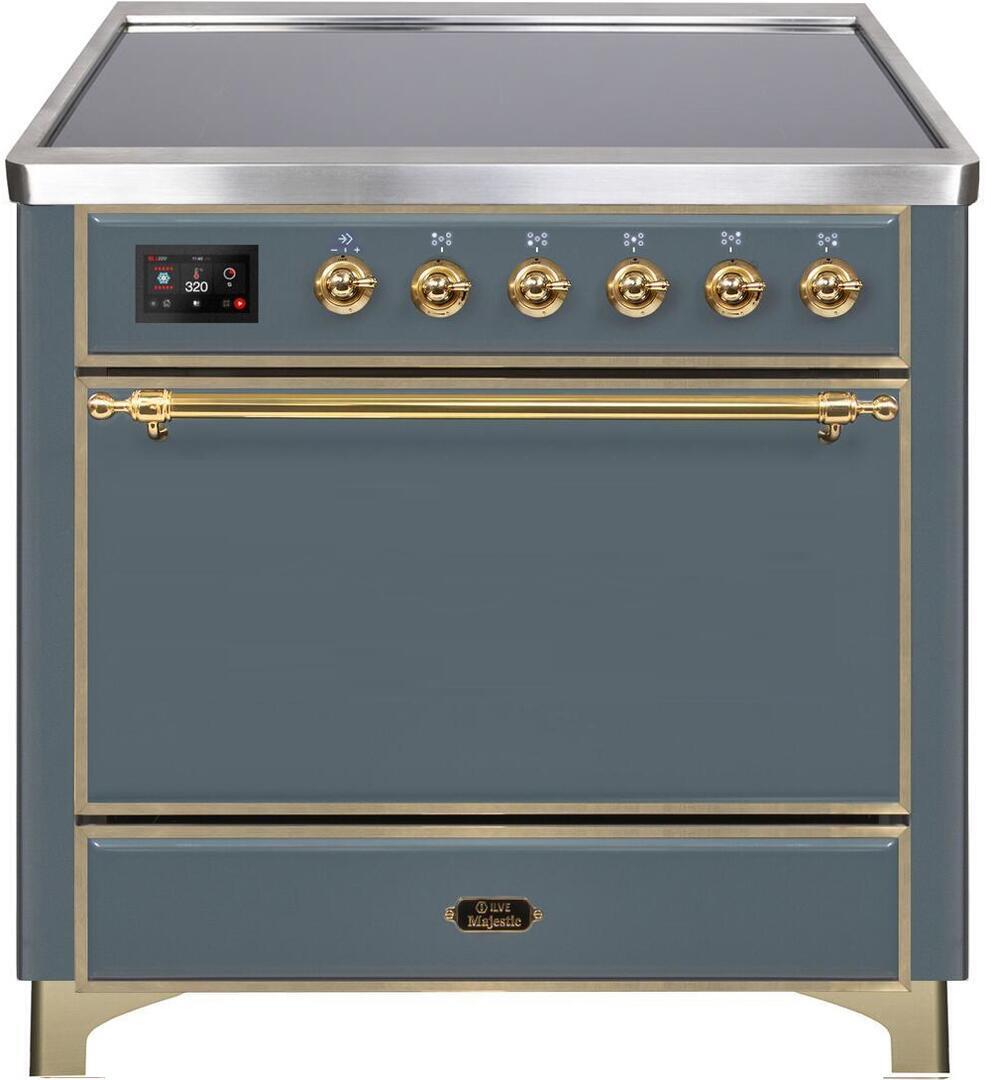 Blue Grey W/ Brass Trim