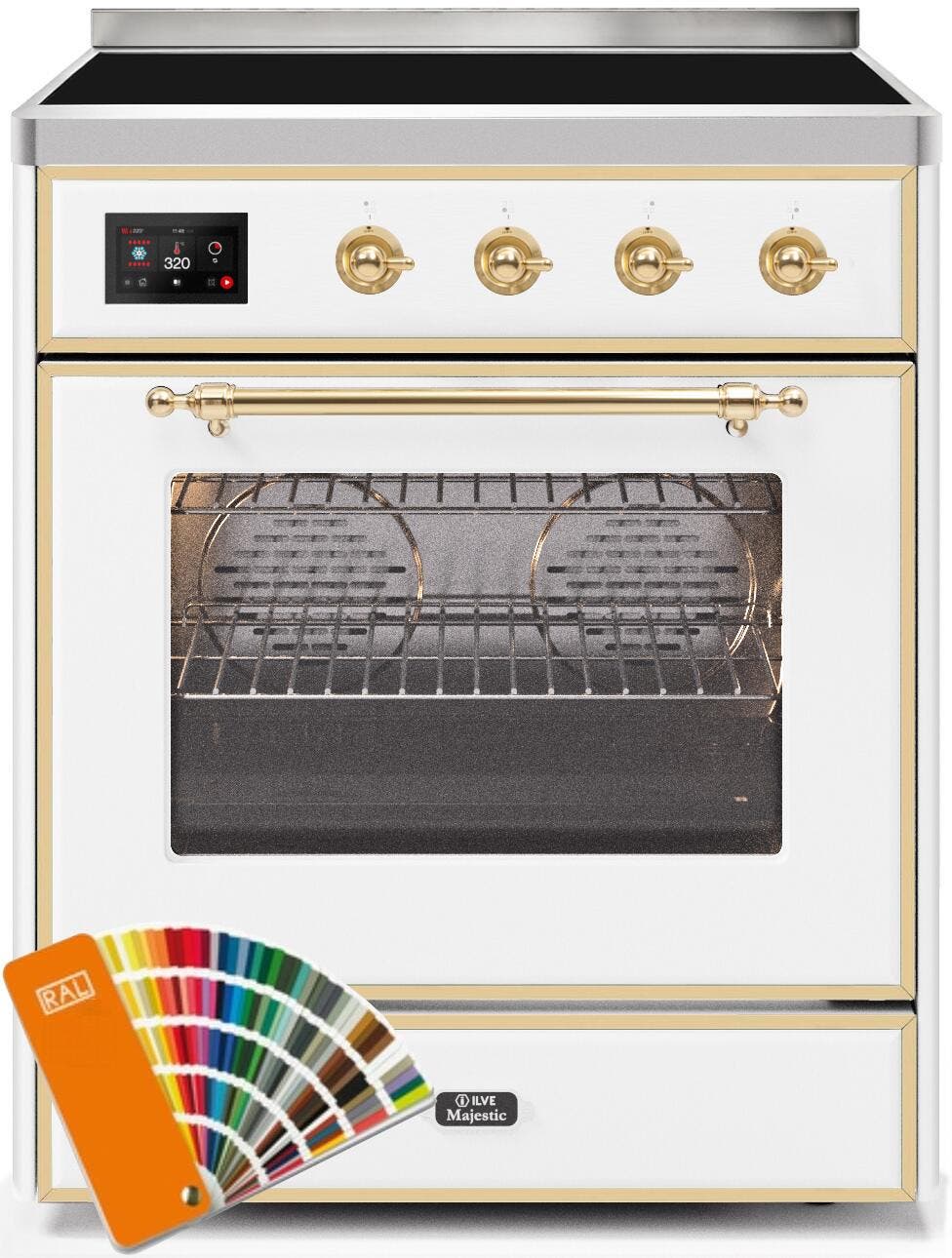 Ilve UMI30NE3RALG Custom Ral Color W/ Brass Trim