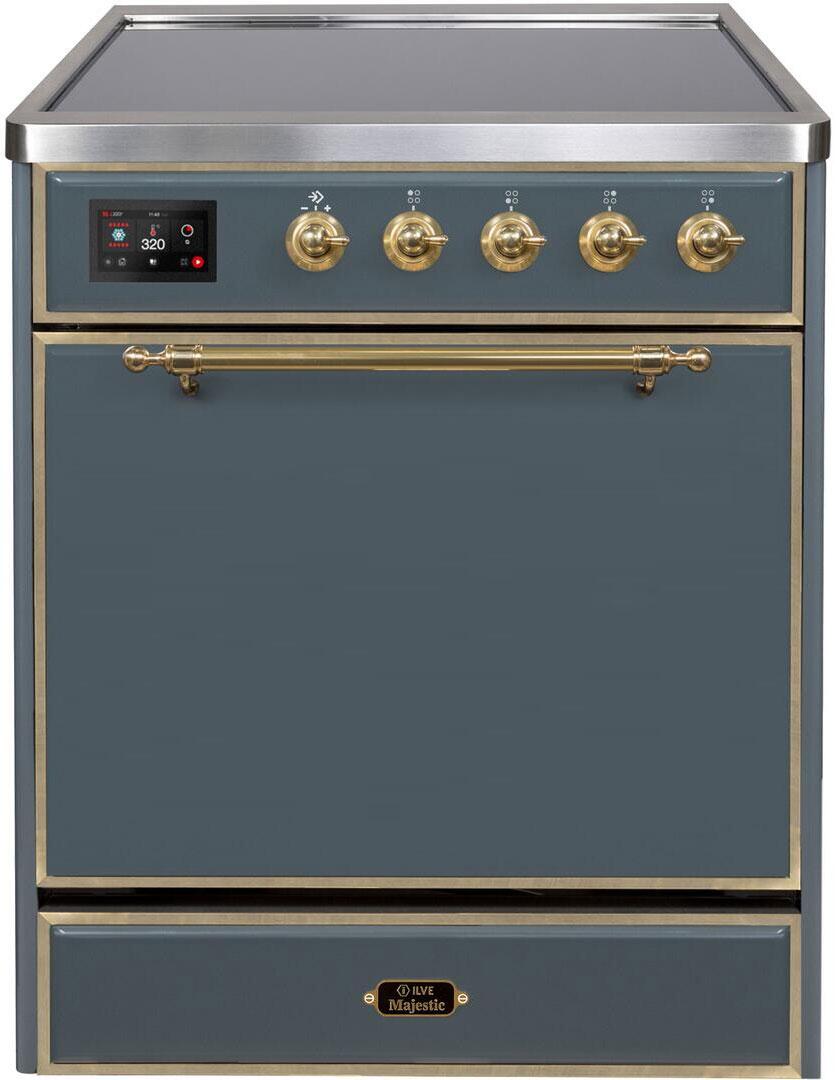 Blue Grey W/ Brass Trim