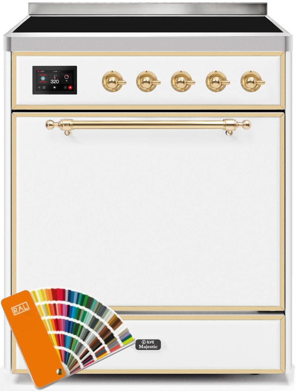 Ilve UMI30QNE3RALG Custom Ral Color W/ Brass Trim