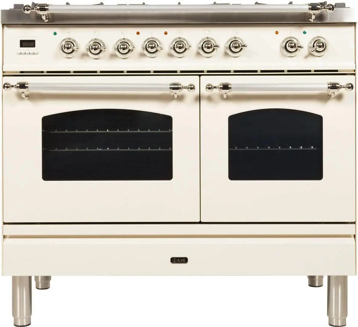 Ilve UPDN100FDMPAX Natural Gas In Antique White W/ Chrome Trim