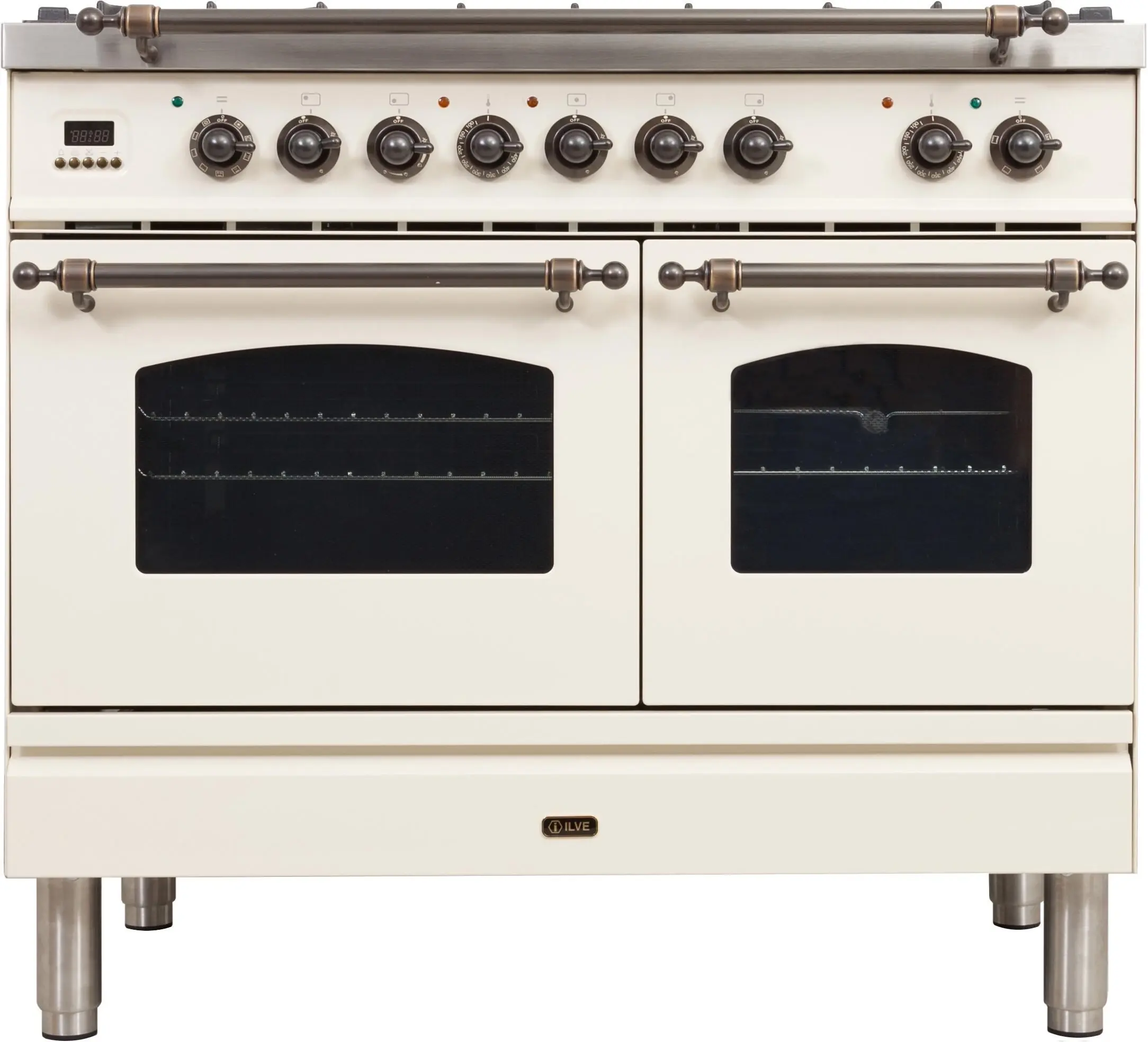 Ilve UPDN100FDMPAY Natural Gas In Antique White W/ Bronze Trim