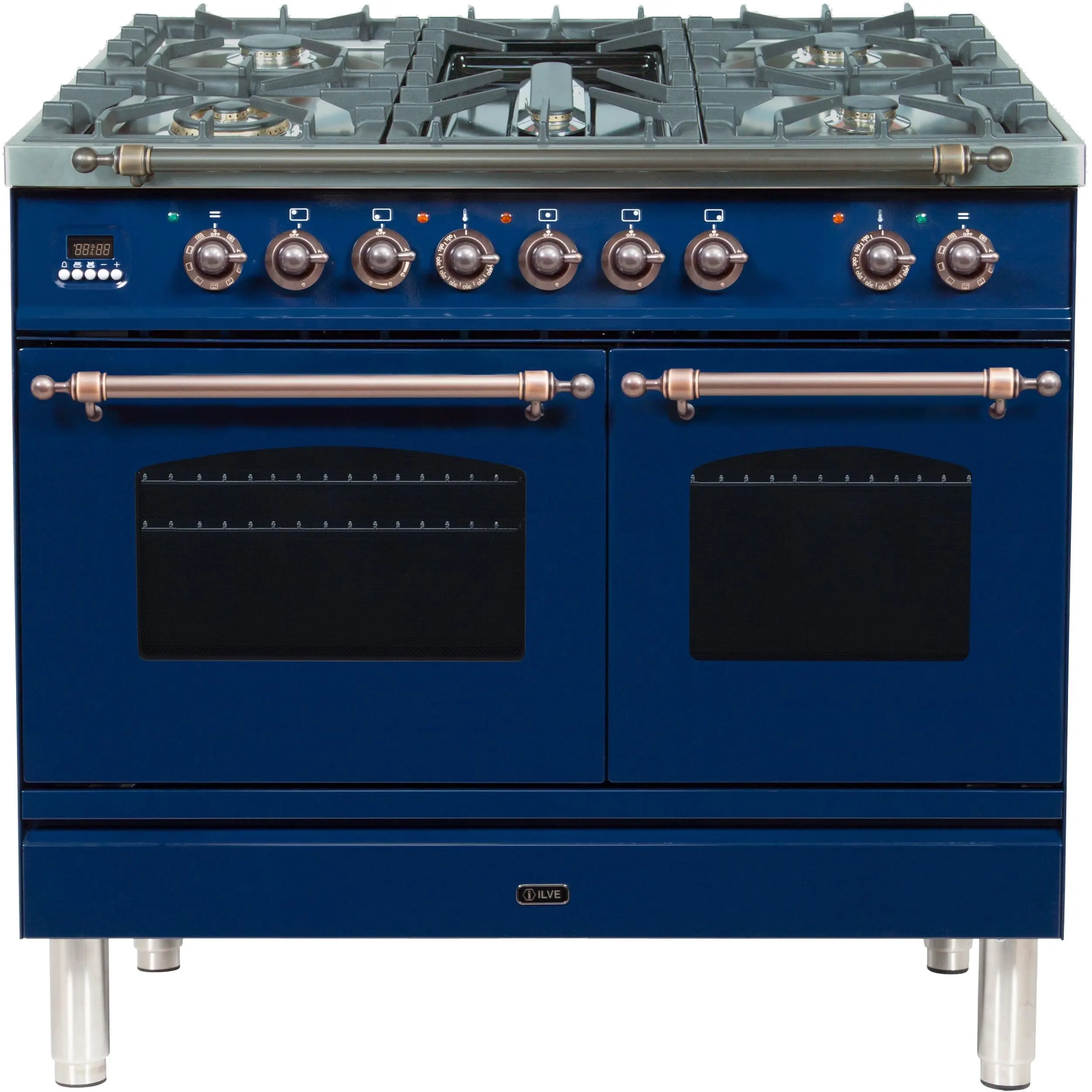 Ilve UPDN100FDMPBLY Natural Gas In Midnight Blue W/ Bronze Trim