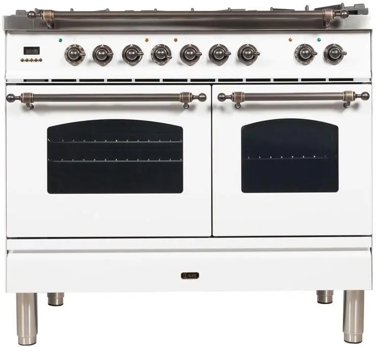 Ilve UPDN100FDMPBYLP Liquid Propane In White W/ Bronze Trim