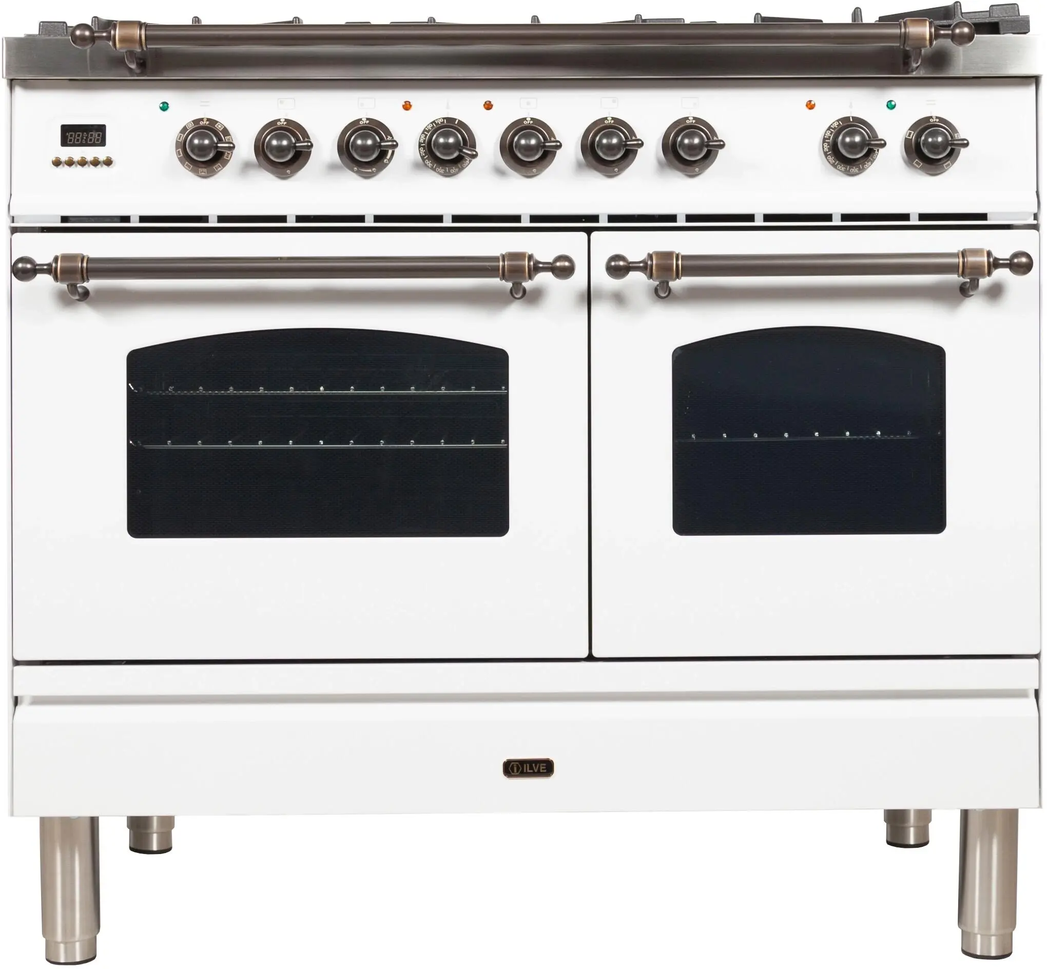 Ilve UPDN100FDMPBY Natural Gas In White W/ Bronze Trim