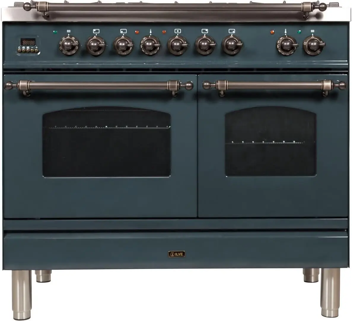 Ilve UPDN100FDMPGUYLP Liquid Propane In Blue Grey W/ Bronze Trim