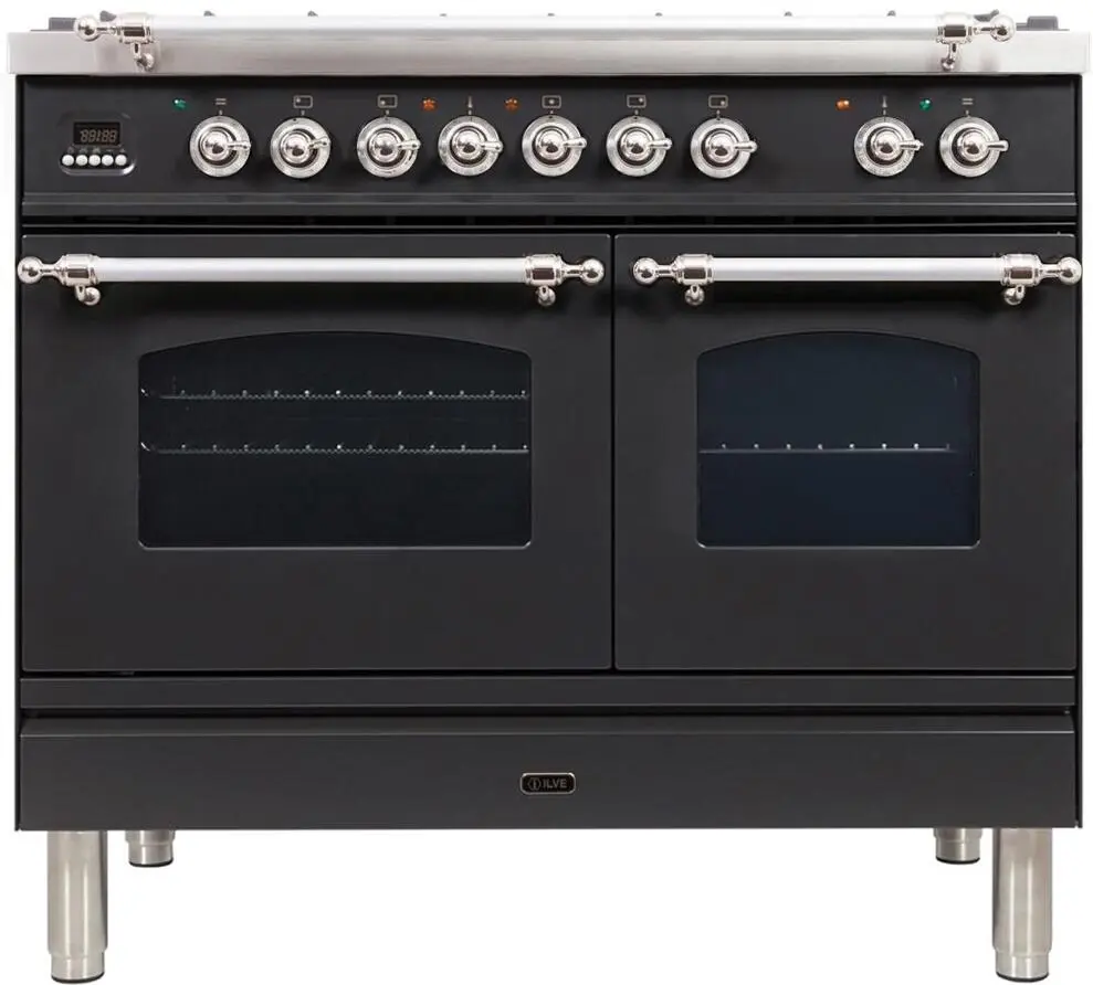 Ilve UPDN100FDMPMXLP Liquid Propane In Matte Graphite W/ Chrome Trim