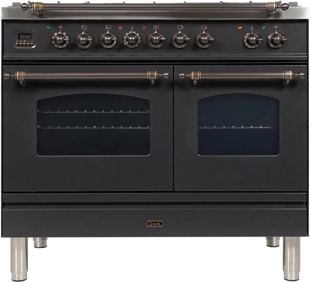 Ilve UPDN100FDMPMY Natural Gas In Matte Graphite W/ Bronze Trim