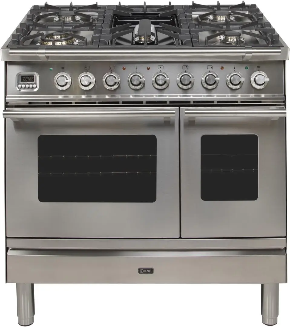Ilve UPDW90FDMPILP Liquid Propane In Stainless Steel W/ Chrome Trim