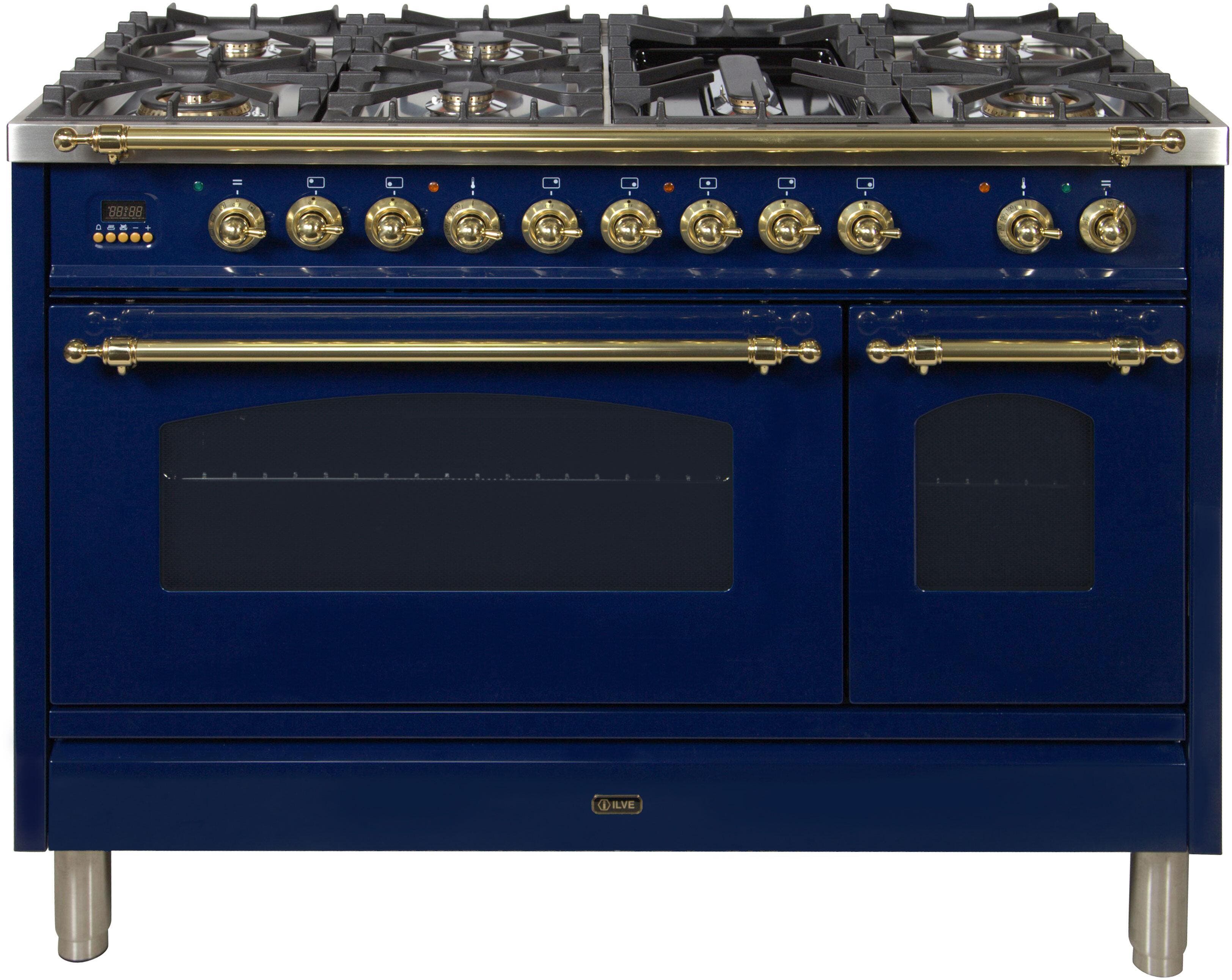 Ilve UPN120FDMPBLLP Liquid Propane In Midnight Blue W/ Brass Trim