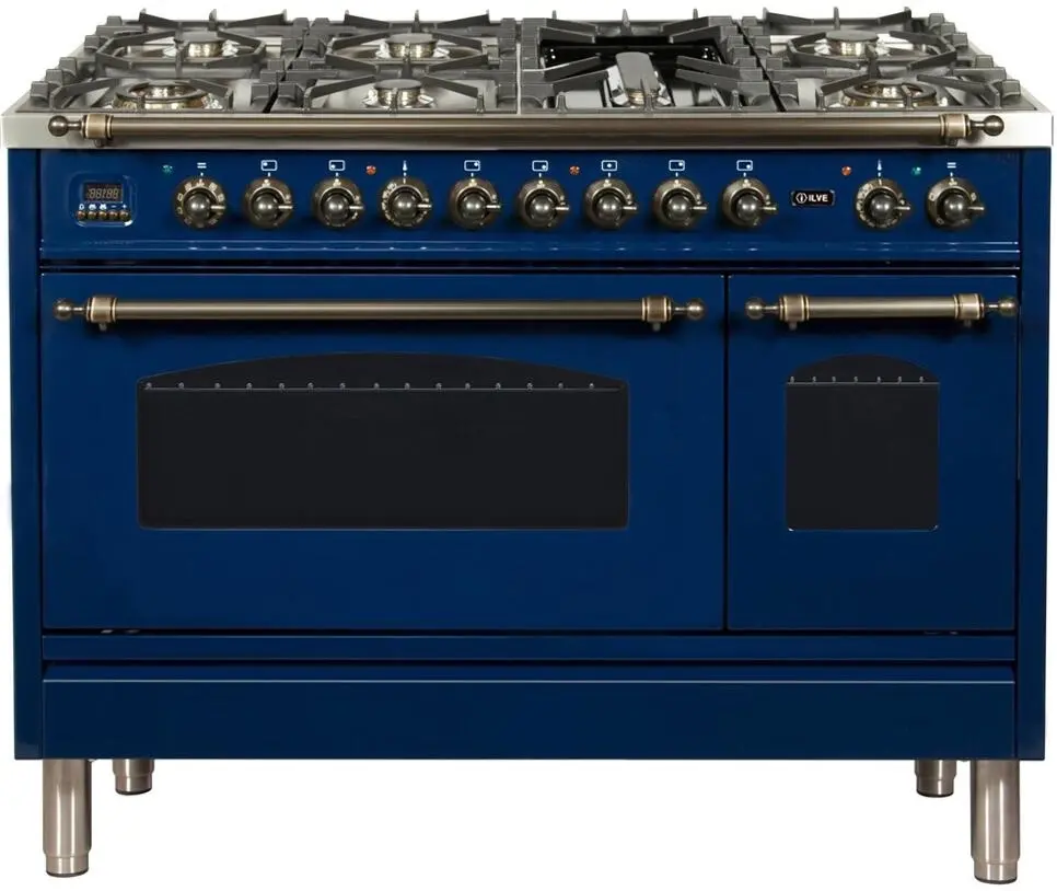 Ilve UPN120FDMPBLY Natural Gas In Midnight Blue W/ Bronze Trim