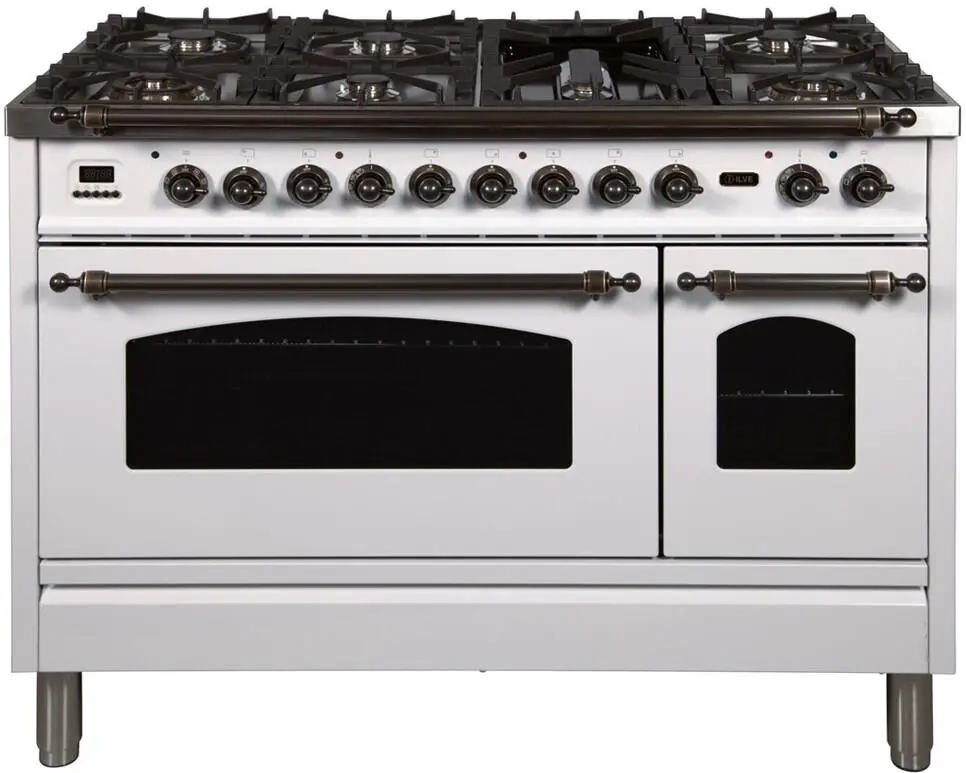 Ilve UPN120FDMPBY Natural Gas In White W/ Bronze Trim