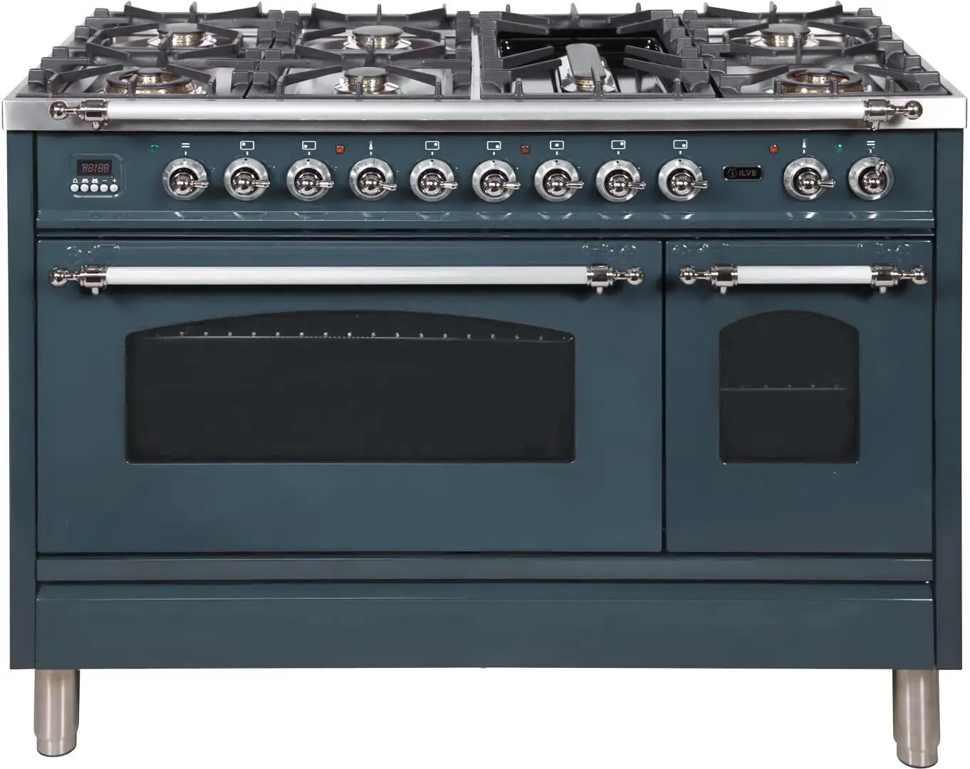 Ilve UPN120FDMPGUX Natural Gas In Blue Grey W/ Chrome Trim
