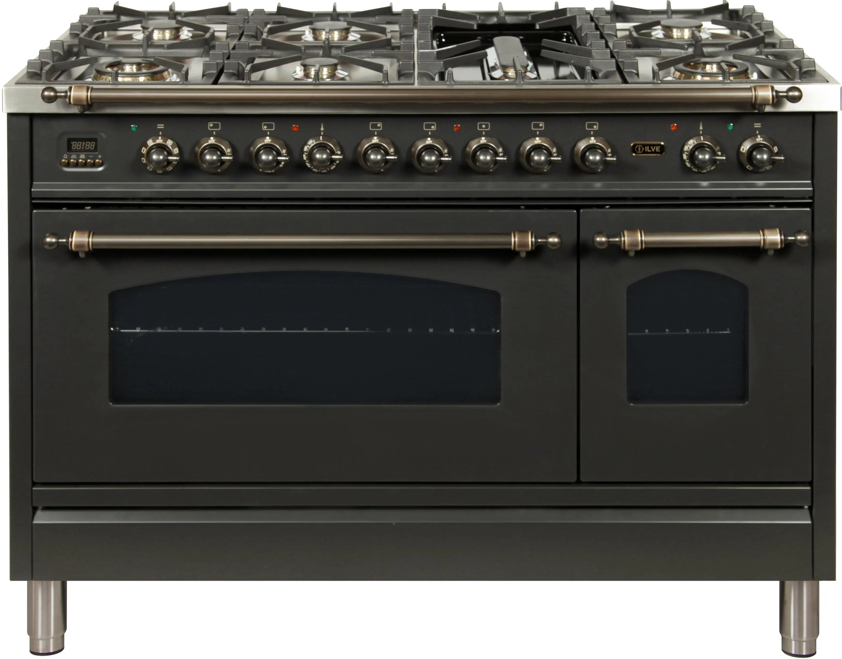 Ilve UPN120FDMPMY Natural Gas In Matte Graphite W/ Bronze Trim