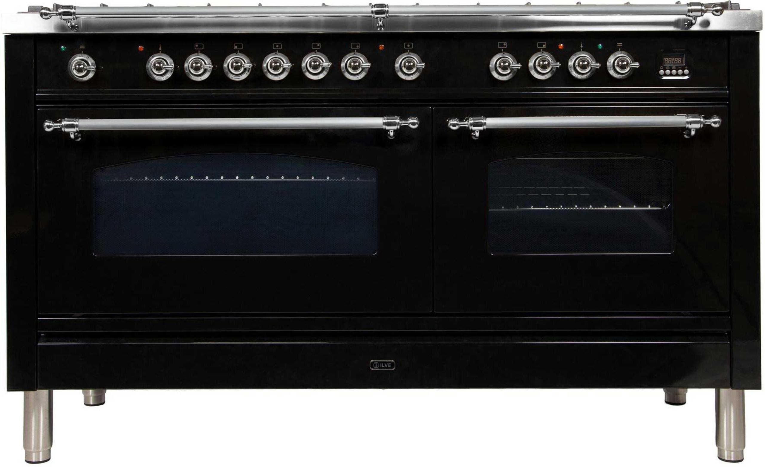 Ilve UPN150FDMPNXLP Liquid Propane In Glossy Black W/ Chrome Trim
