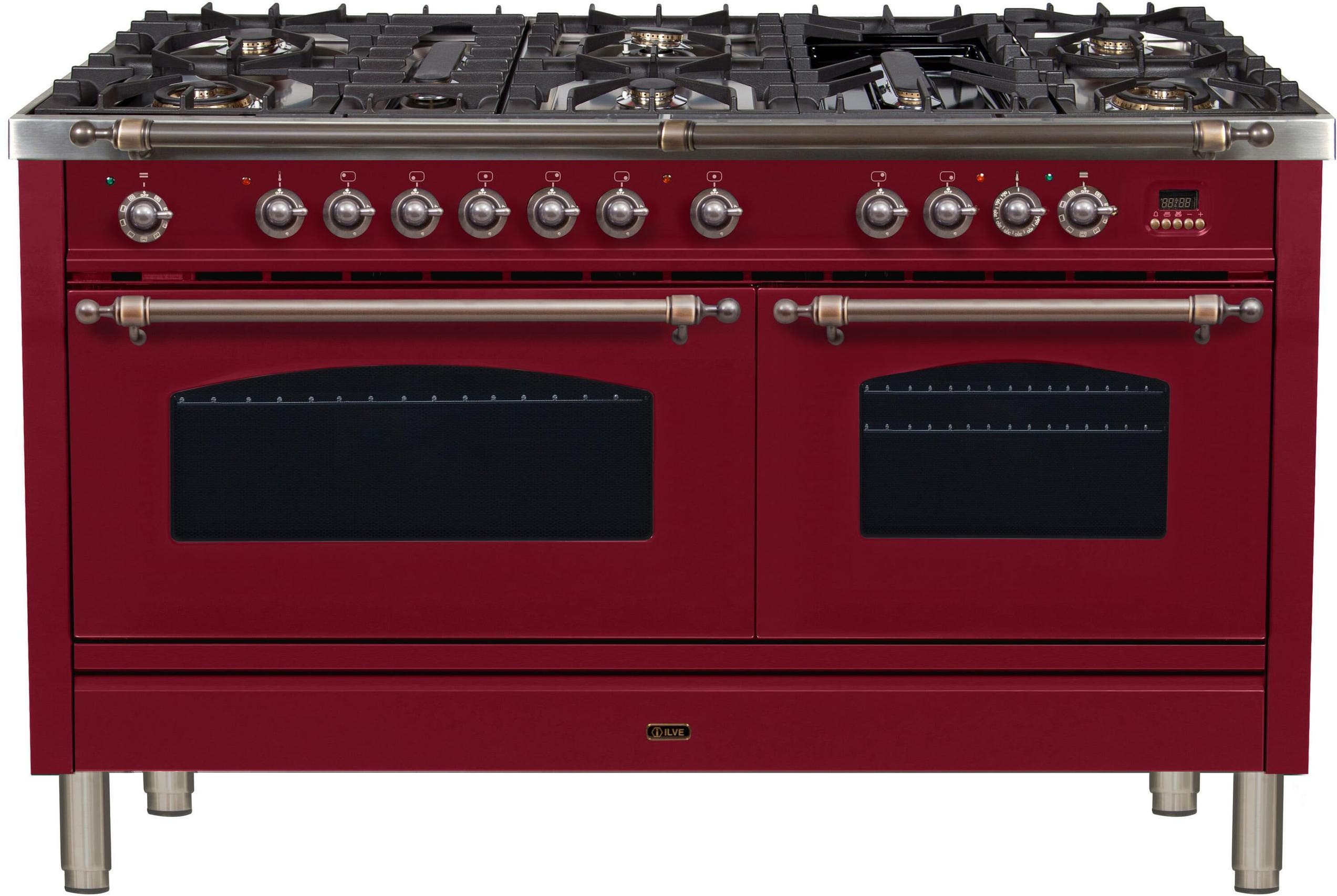 Ilve UPN150FDMPRBYLP Liquid Propane In Burgundy W/ Bronze Trim