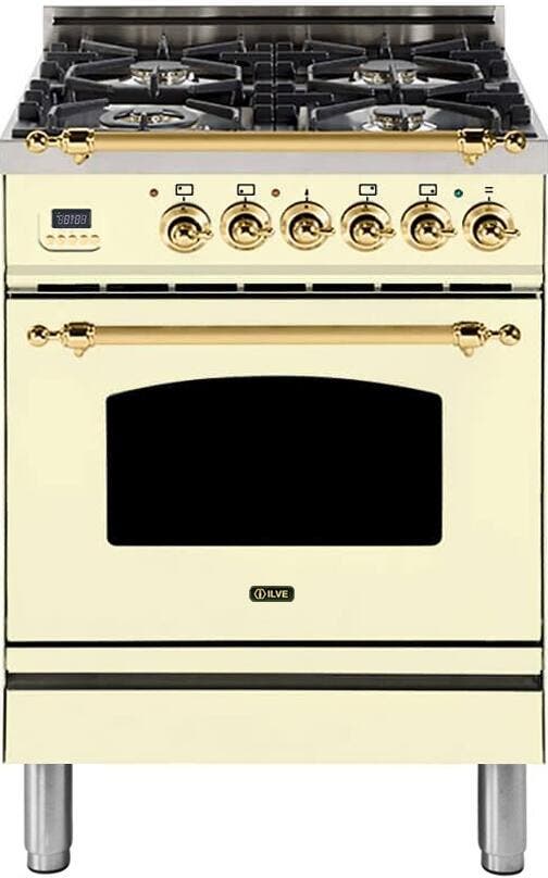 Ilve UPN60DMPALP Liquid Propane In Antique White W/ Brass Trim
