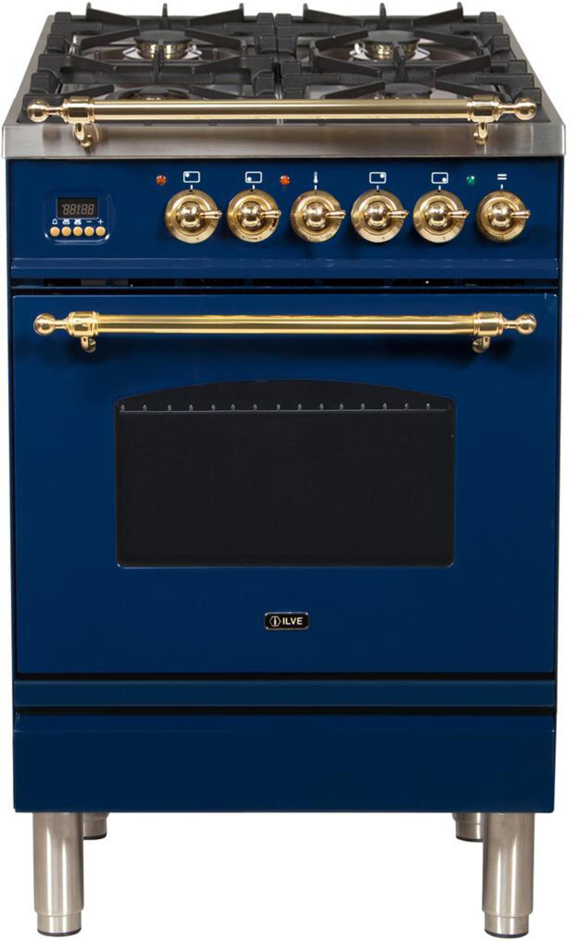 Ilve UPN60DMPBLLP Liquid Propane In Midnight Blue W/ Brass Trim