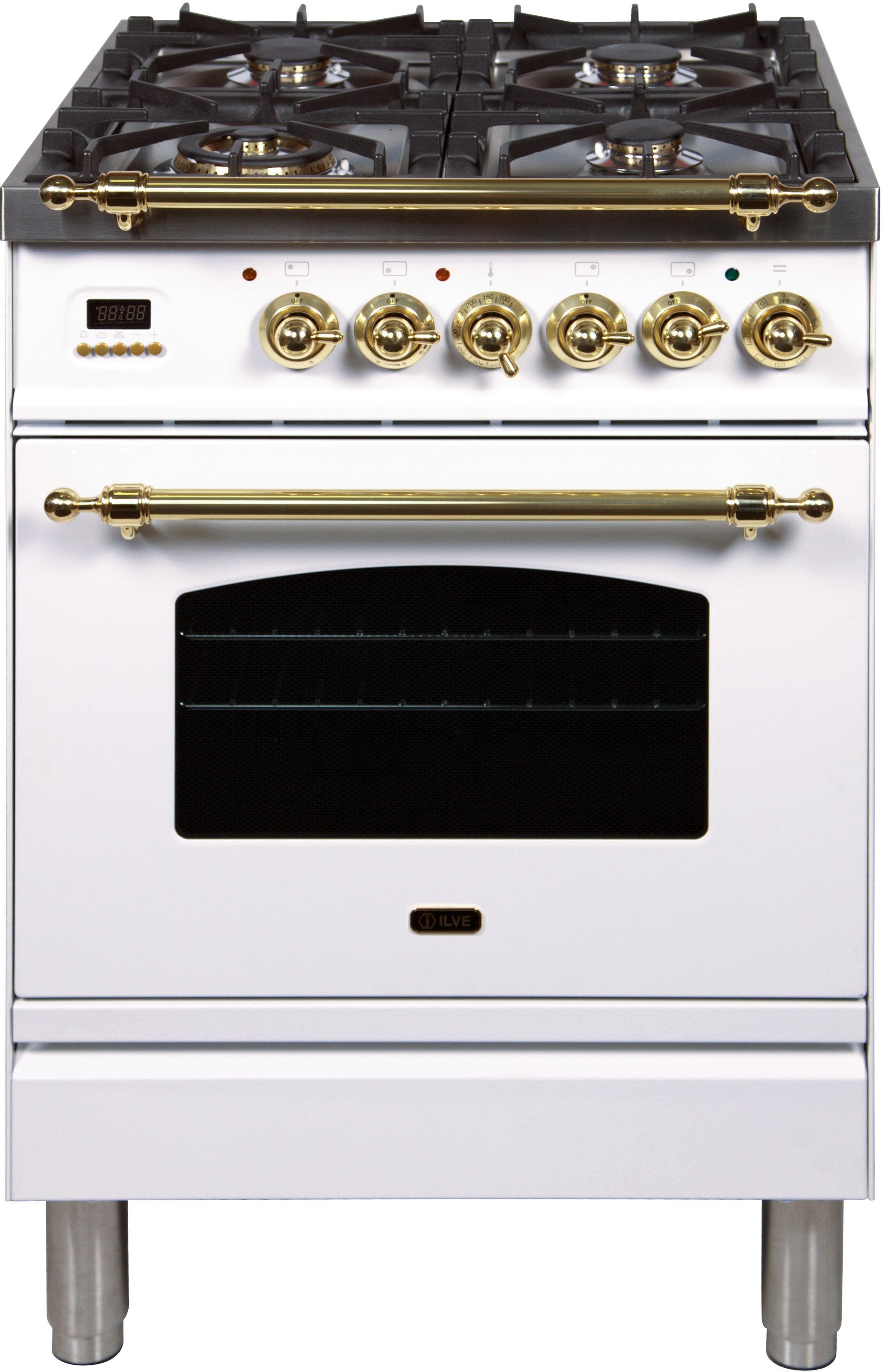 Ilve UPN60DMPBLP Liquid Propane In White W/ Brass Trim