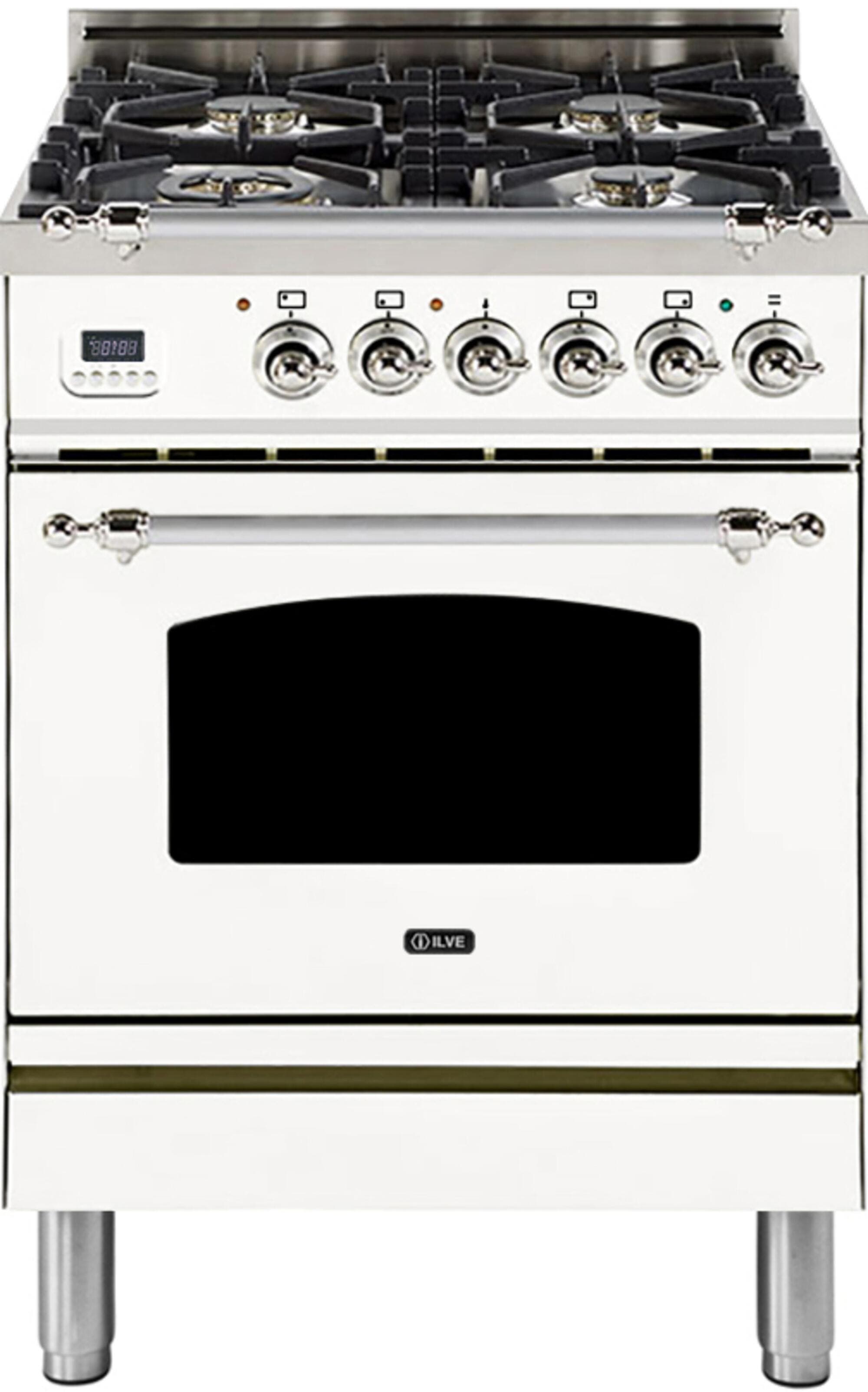 Ilve UPN60DMPBXLP Liquid Propane In White W/ Chrome Trim