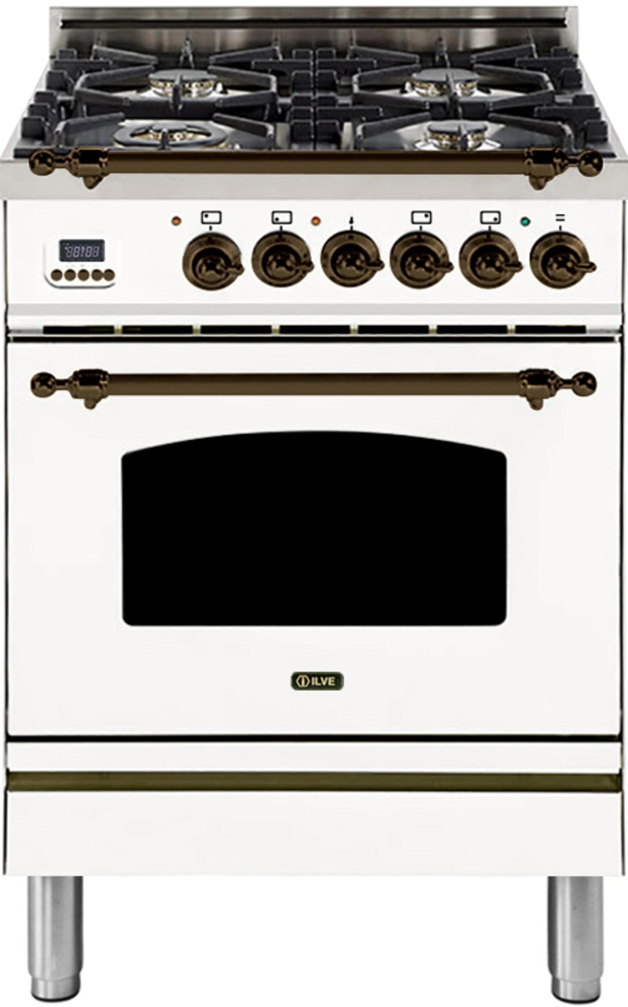 Ilve UPN60DMPBYLP Liquid Propane In White W/ Bronze Trim