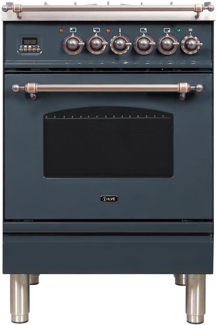 Ilve UPN60DMPGUYLP Liquid Propane In Blue Grey W/ Bronze Trim