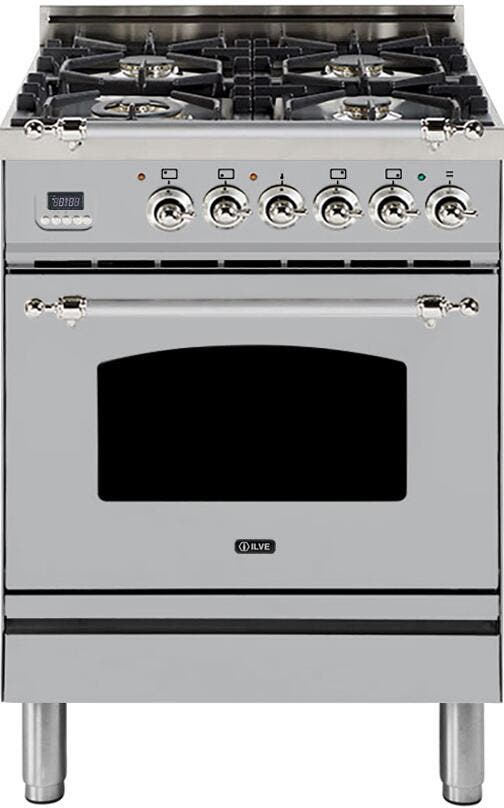 Ilve UPN60DMPIX Natural Gas In Stainless Steel W/ Chrome Trim