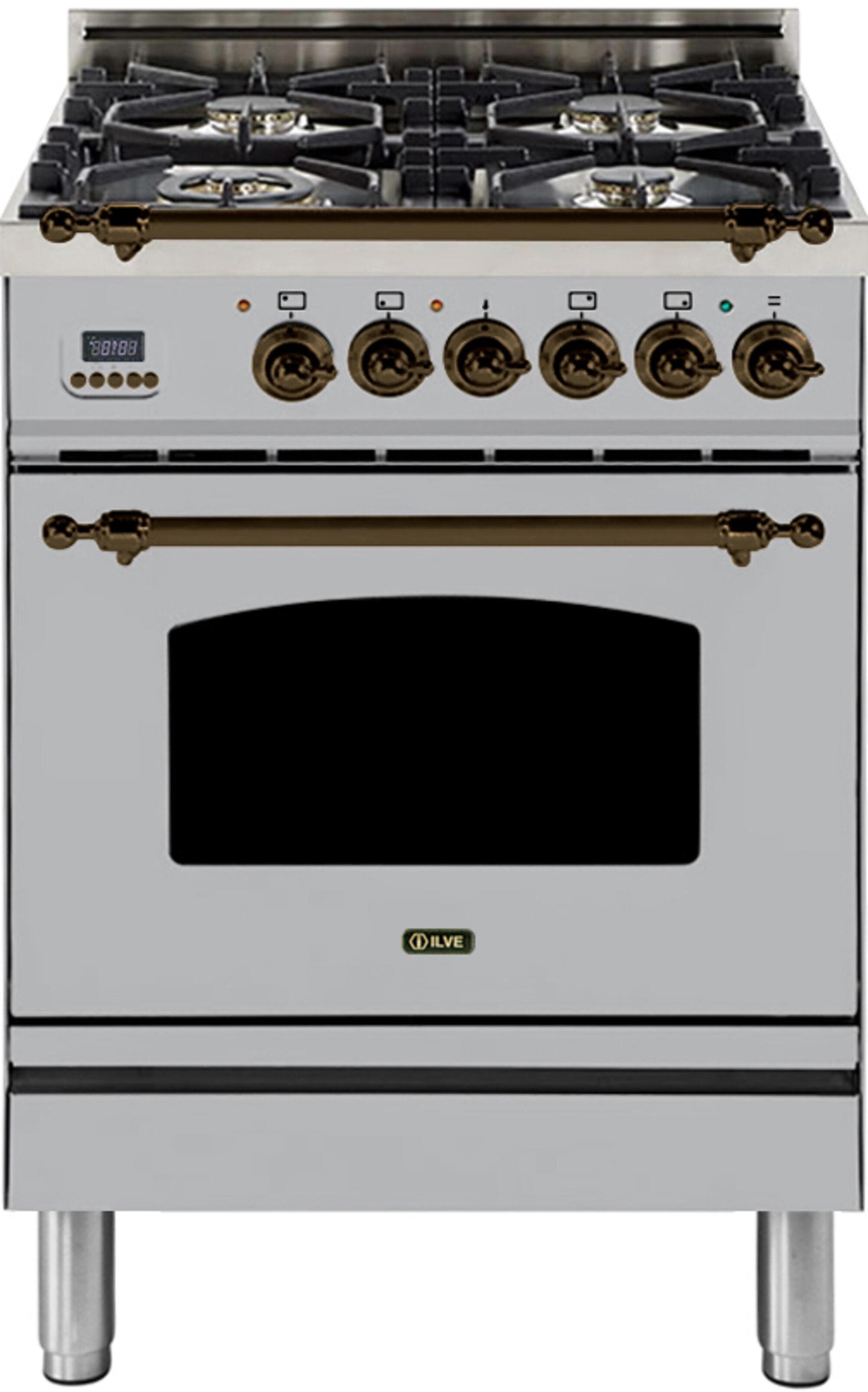 Ilve UPN60DMPIYLP Liquid Propane In Stainless Steel W/ Bronze Trim