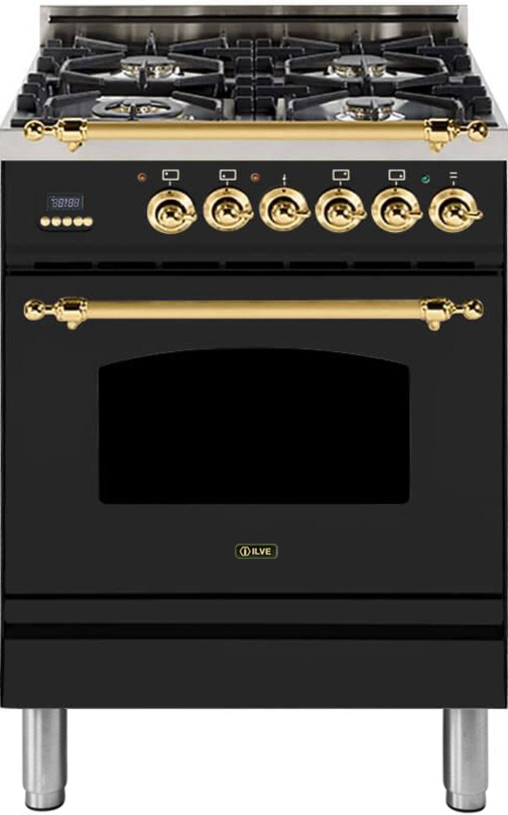 Ilve UPN60DMPMLP Liquid Propane In Matte Graphite W/ Brass Trim