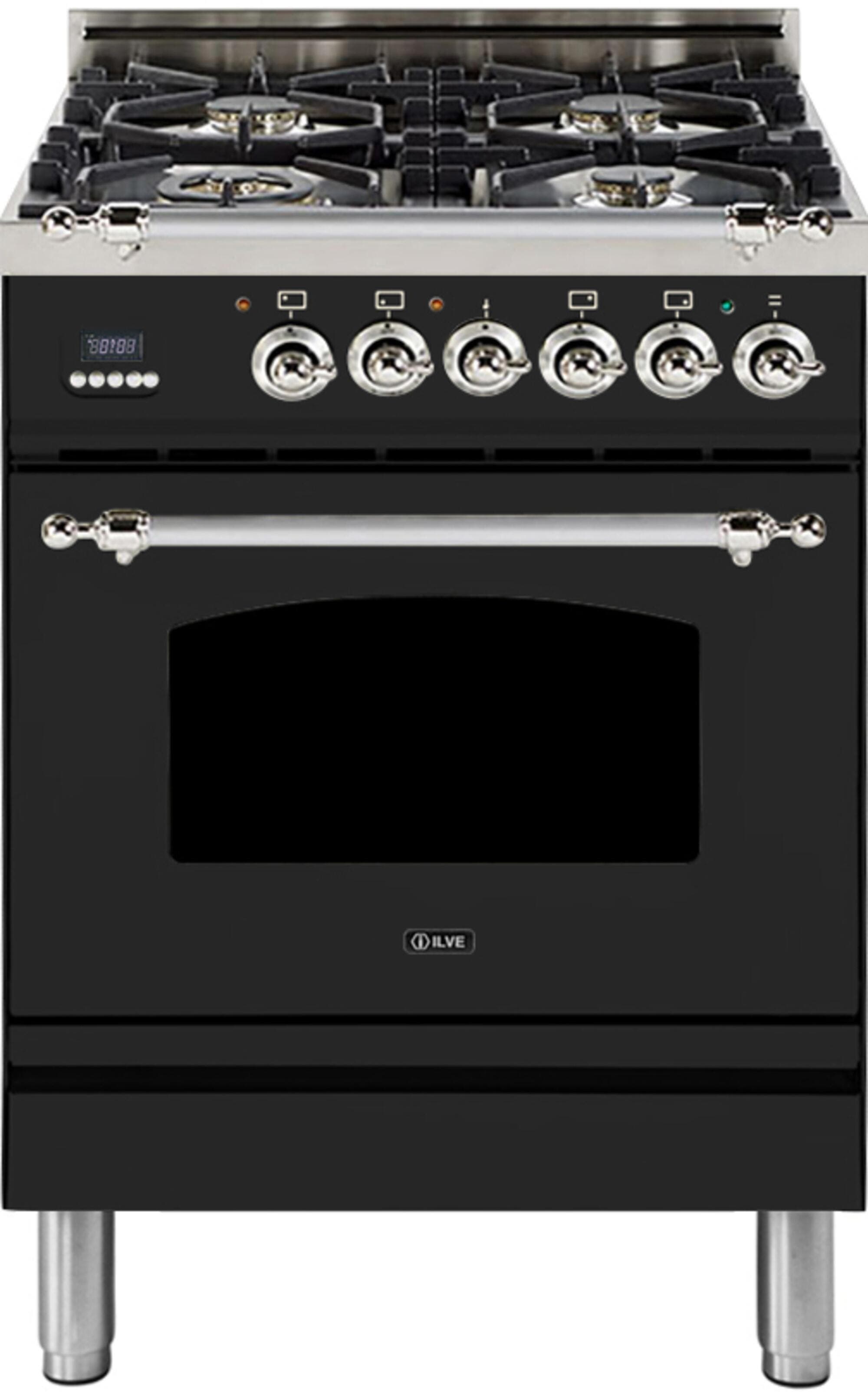 Ilve UPN60DMPMXLP Liquid Propane In Matte Graphite W/ Chrome Trim