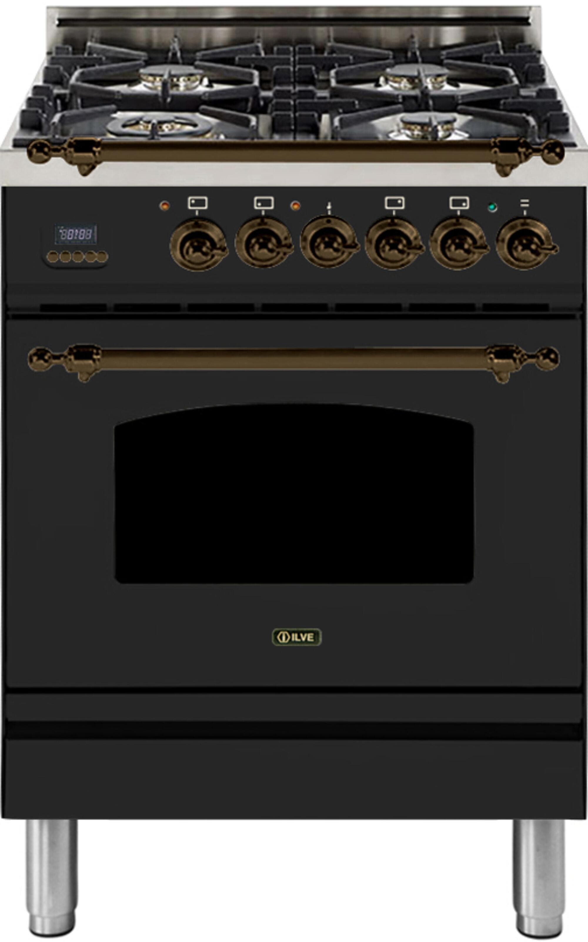 Ilve UPN60DMPMYLP Liquid Propane In Matte Graphite W/ Bronze Trim