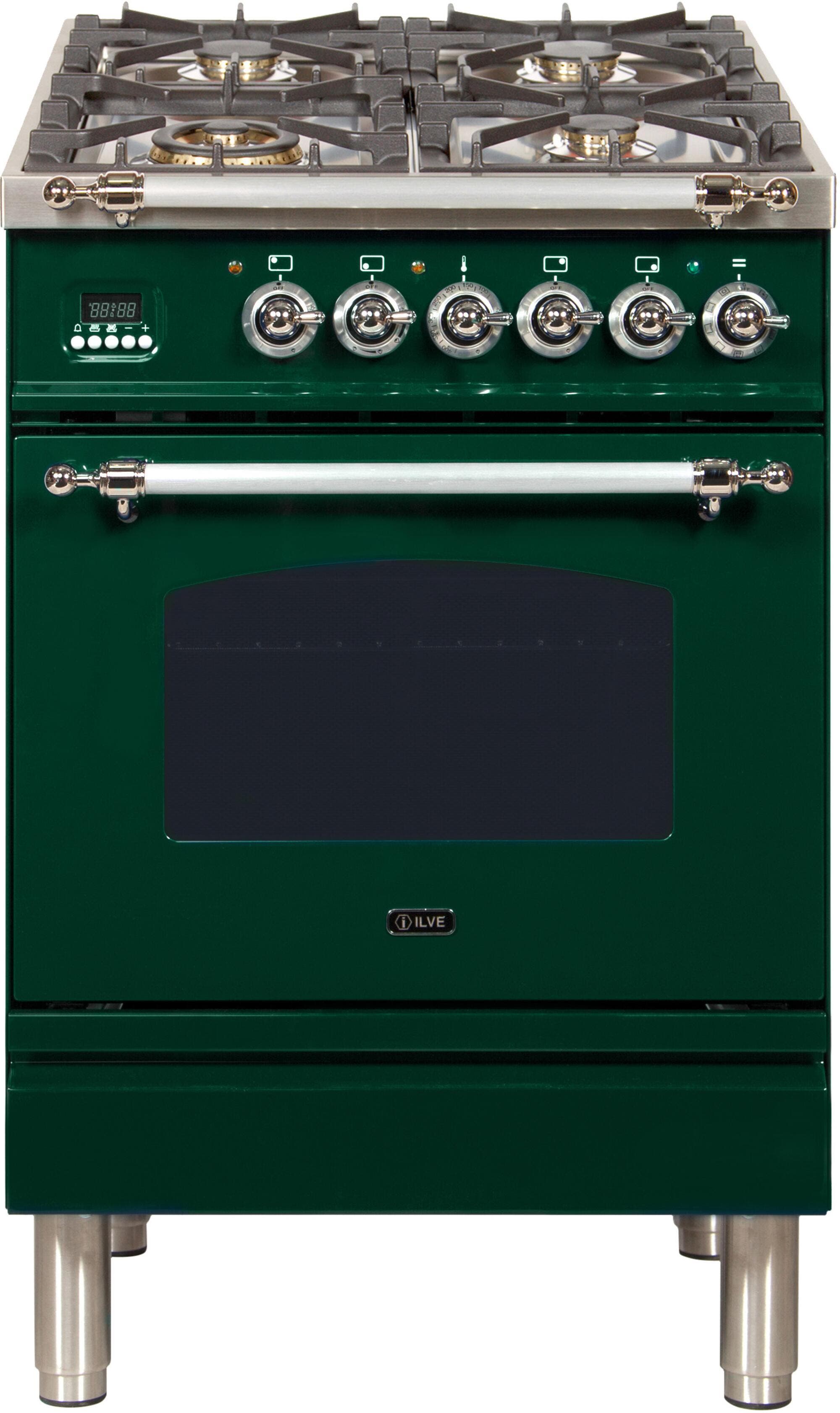 Ilve UPN60DMPVSXLP Liquid Propane In Emerald Green W/ Chrome Trim