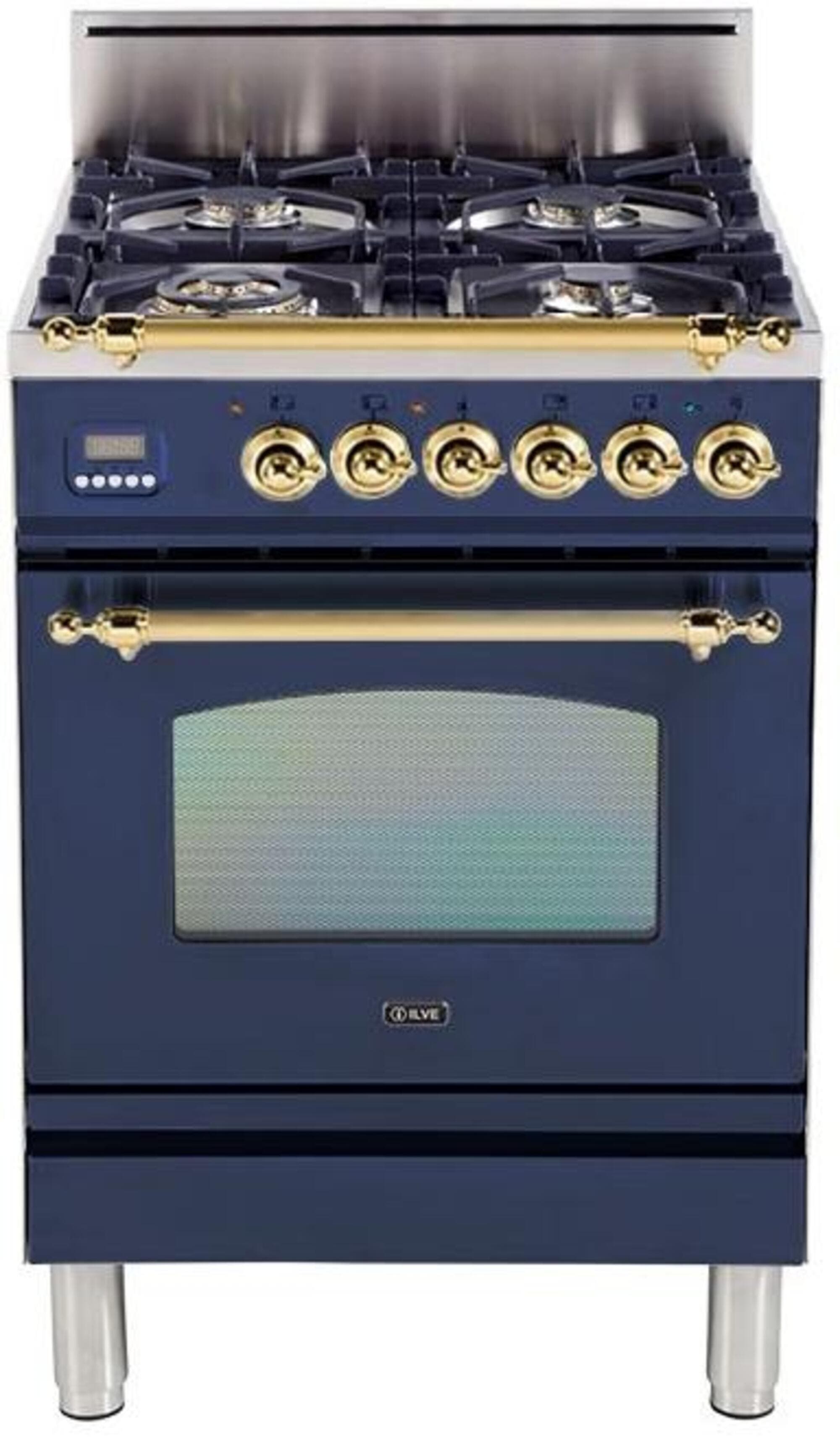 Ilve UPN60DVGGBLLP Liquid Propane In Midnight Blue W/ Brass Trim