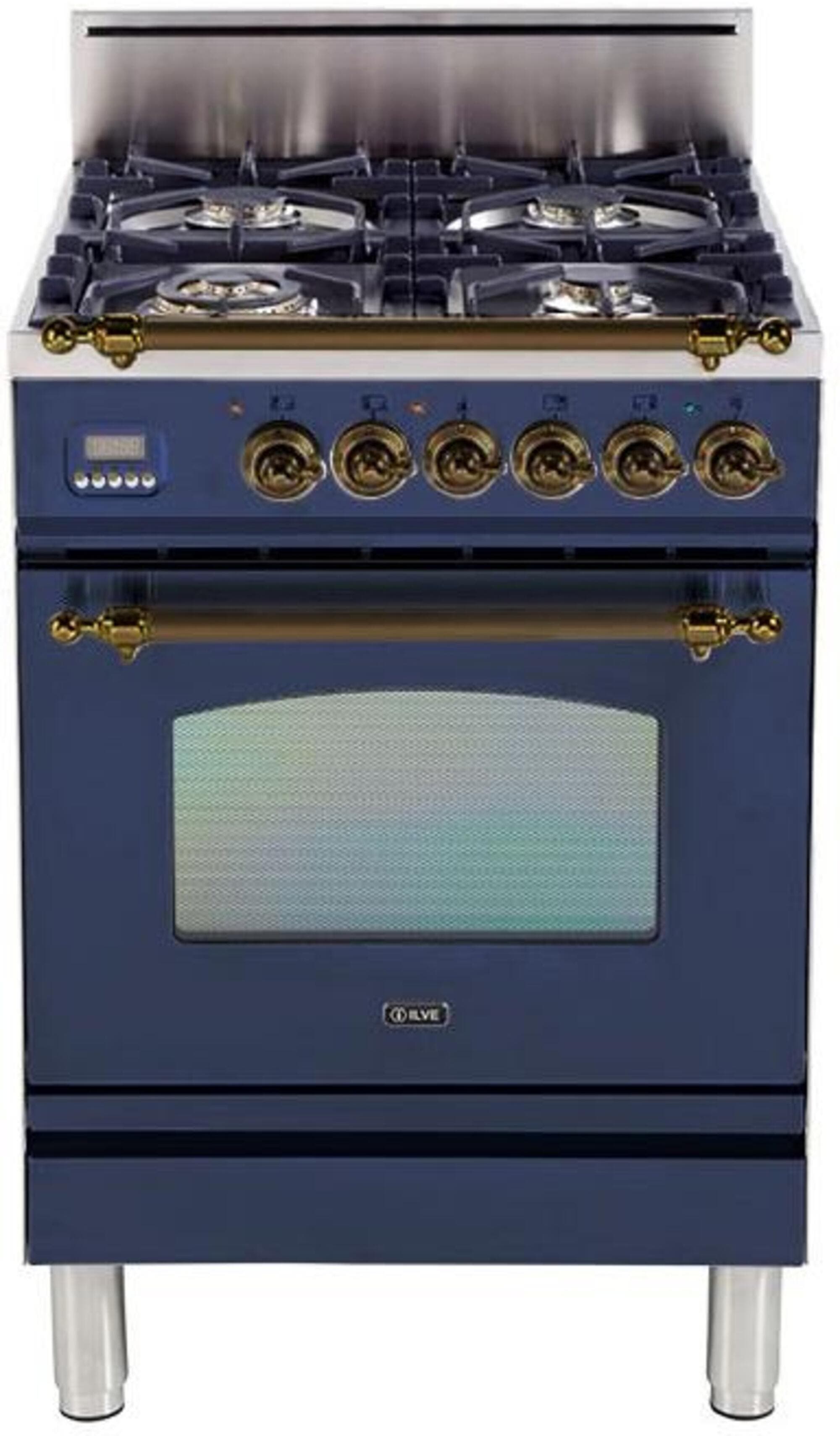 Ilve UPN60DVGGBLYLP Liquid Propane In Midnight Blue W/ Bronze Trim